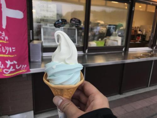 帰りに寄った道の駅で定番のソフトクリーム